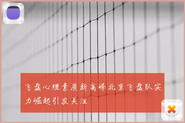 飞盘心理素质新高峰北京飞盘队实力崛起引发关注